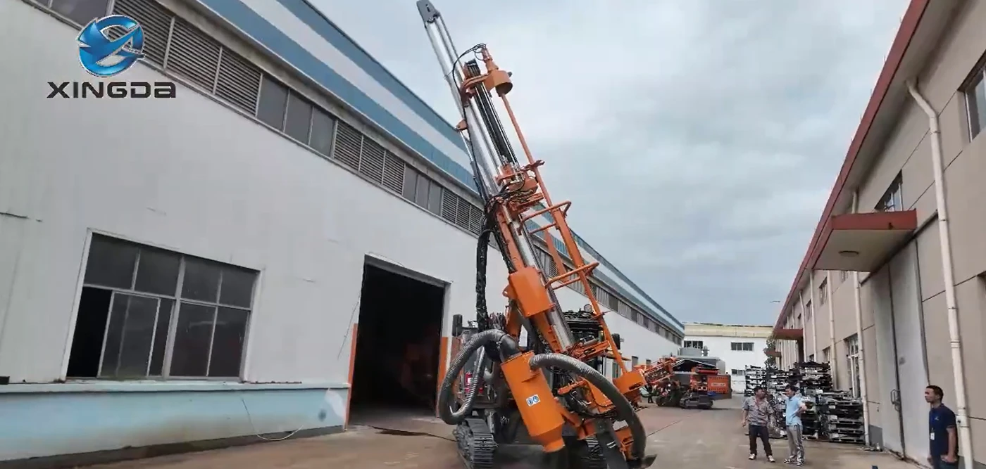 Comprehensive demonstration of operation of #aircompressor integrated surface #dth drilling rig
