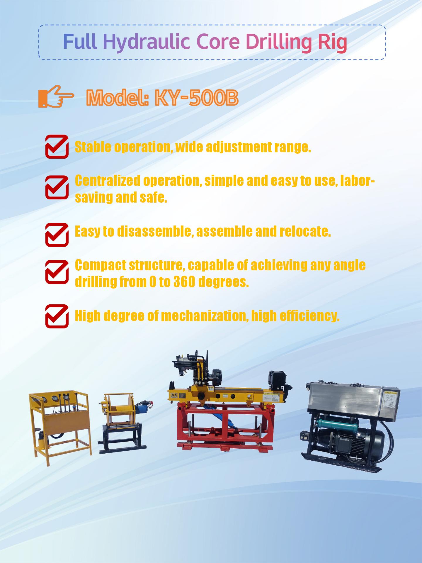 KY-500B Full Hydraulic Underground Drilling Rig