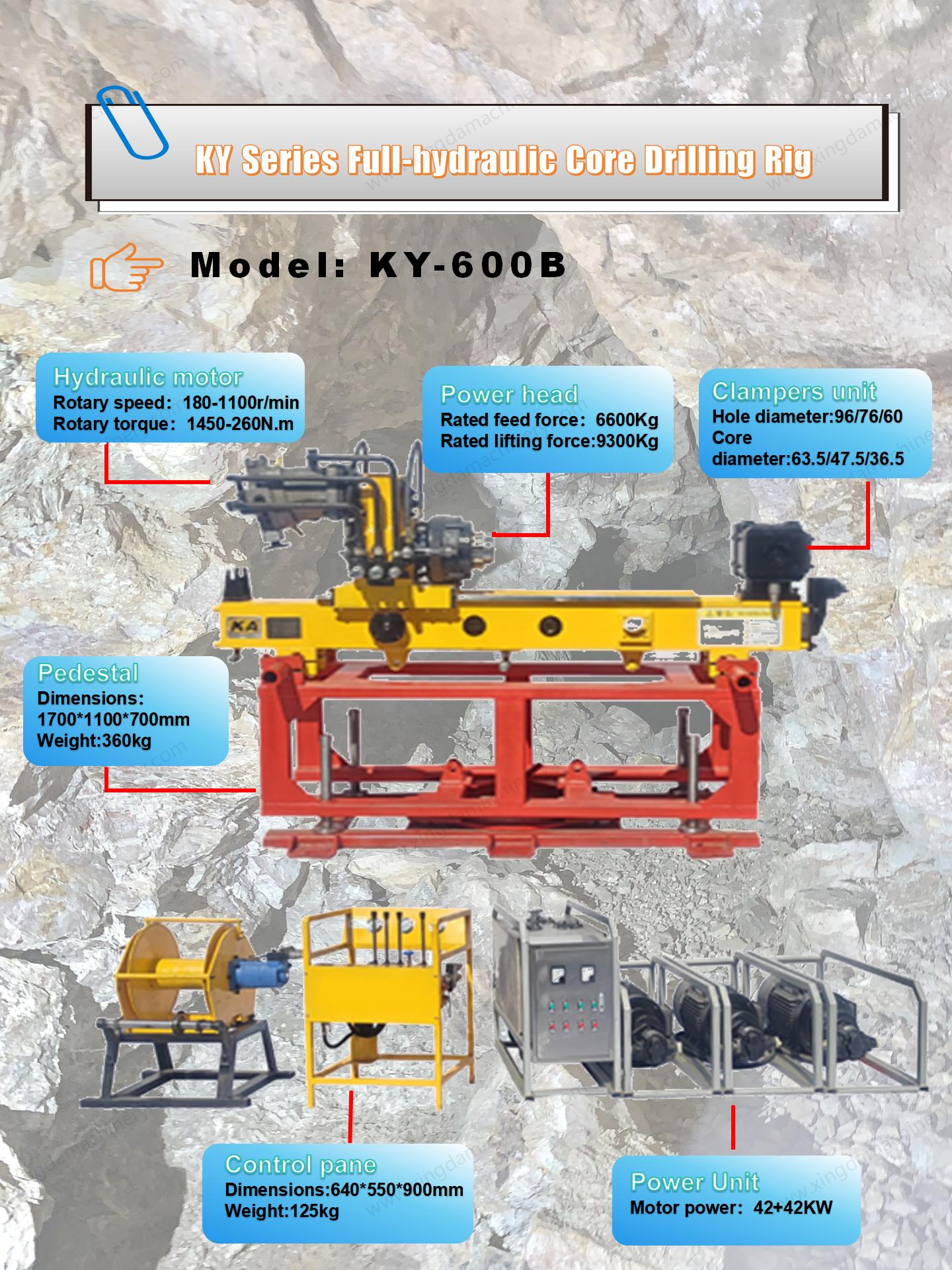 KY-600B Full Hydraulic Underground Drilling Rig