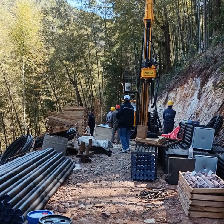 XDX-5A Crawler Full-Hydraulic Core Drilling Rig Gold Exploration Project in Longyan, Fujian