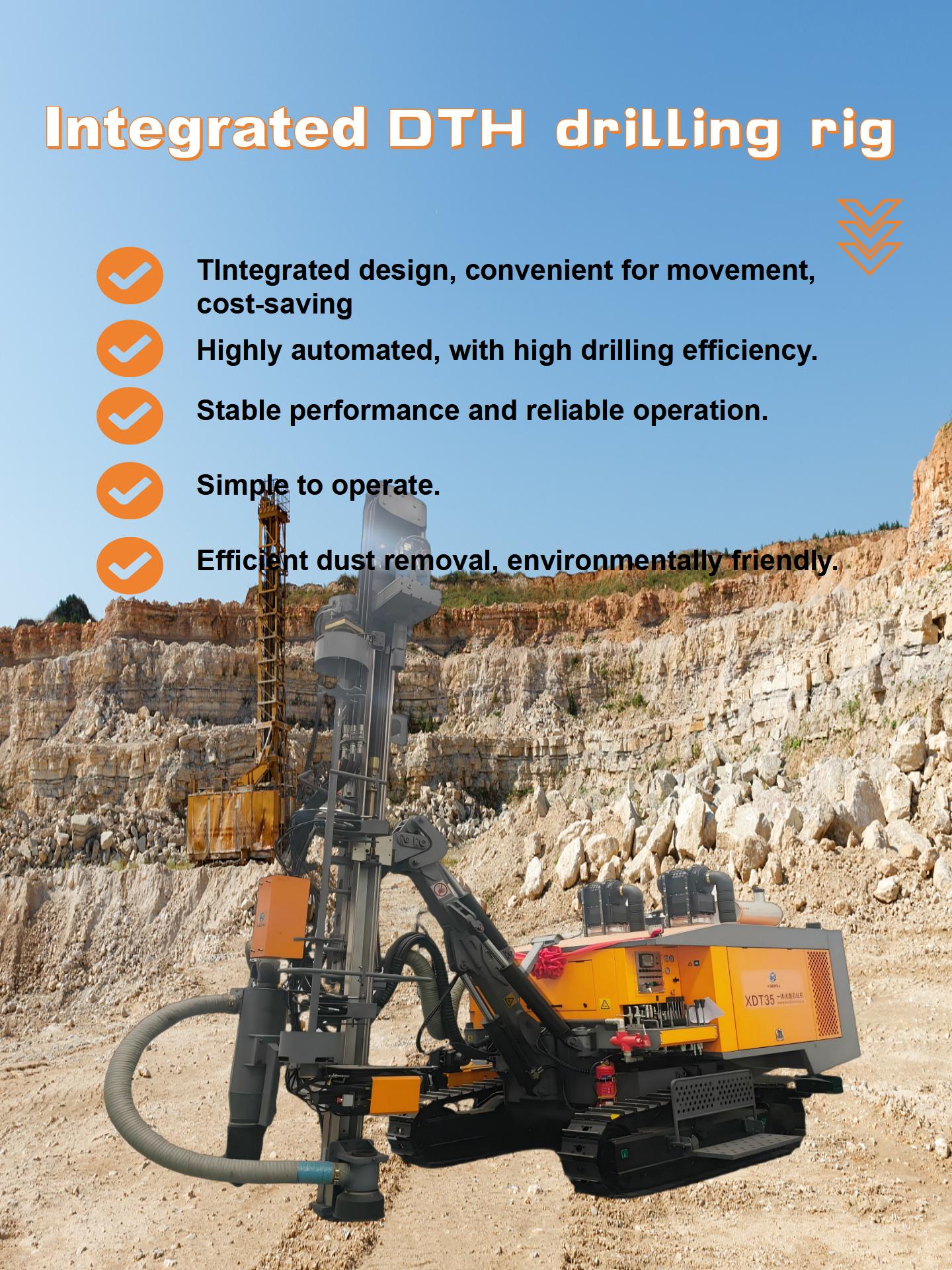 XDT35 Integrated Crawler DTH Drilling Rig Working at Urban Infrastructure Site