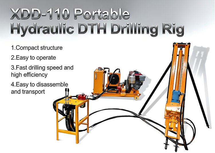 XDD110 Portable DTH Drilling Rig for Highway Horizontal Drainage Hole Construction